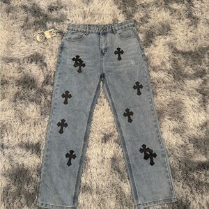 Chrome Hearts Black and blue Relaxed Men Jeans